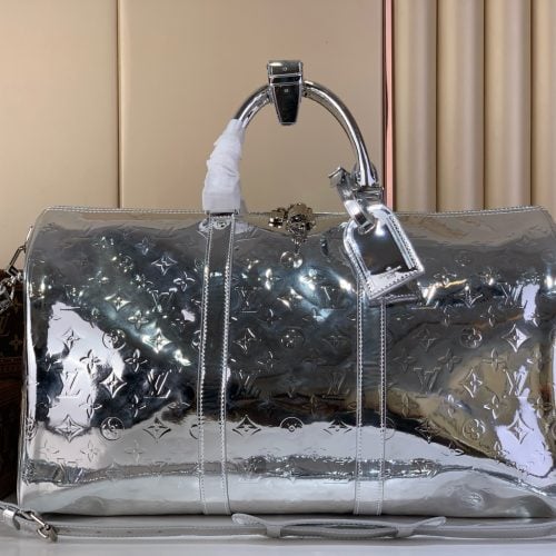 Silver Keepall Travel Bag