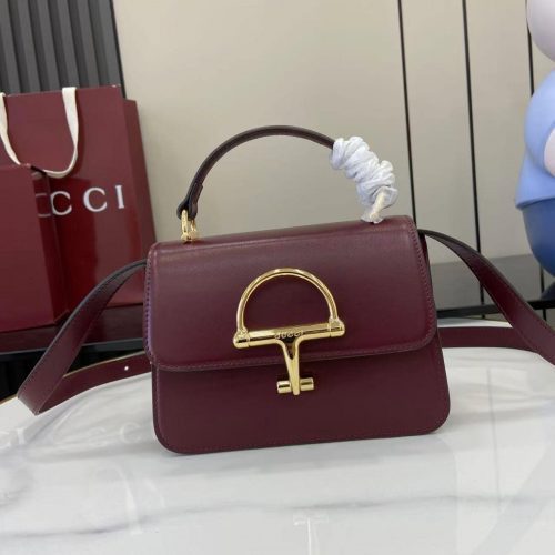 Mini Structured Leather Top Handle Bag